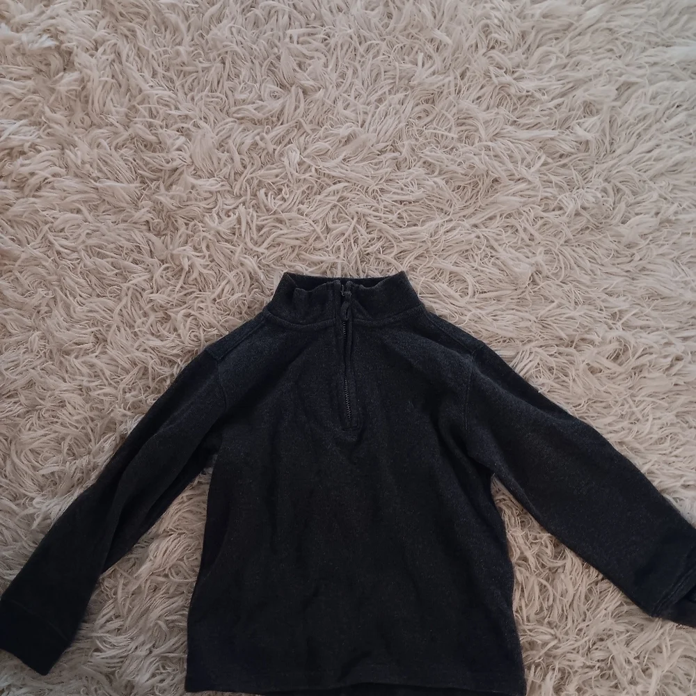 Polo Ralph Lauren Sweater Boys Size 6 Gray Cotton Knit 1/4 Zip